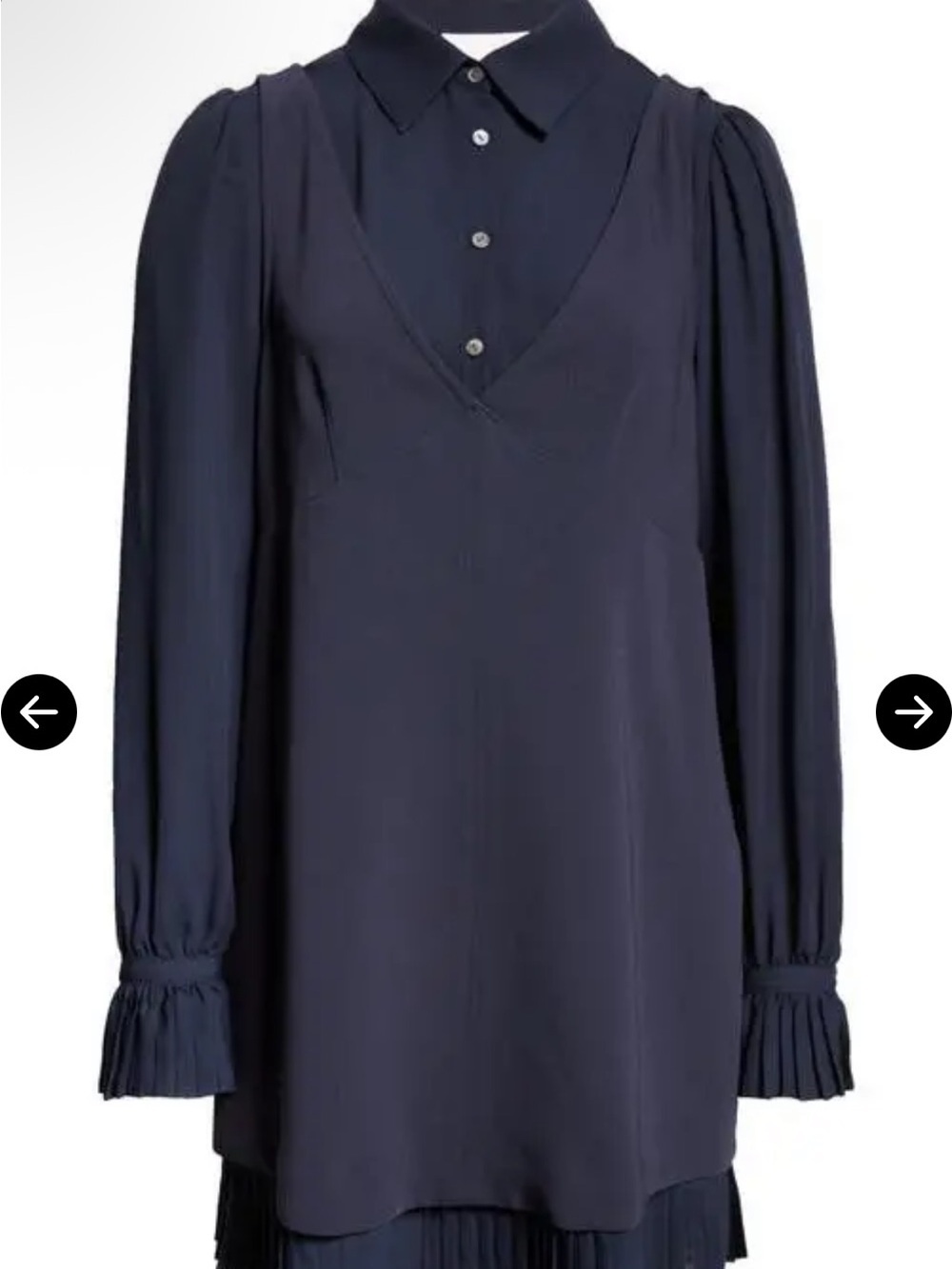 NWT cinq a sept Navy Layered V-Neck Mini Dress - Picture 3 of 9